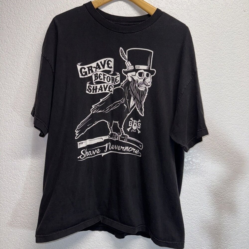 Grave Before Shave - Beard  Black Tee Shirt T-shirt XXL  Pre-owned 2X All Cotton
